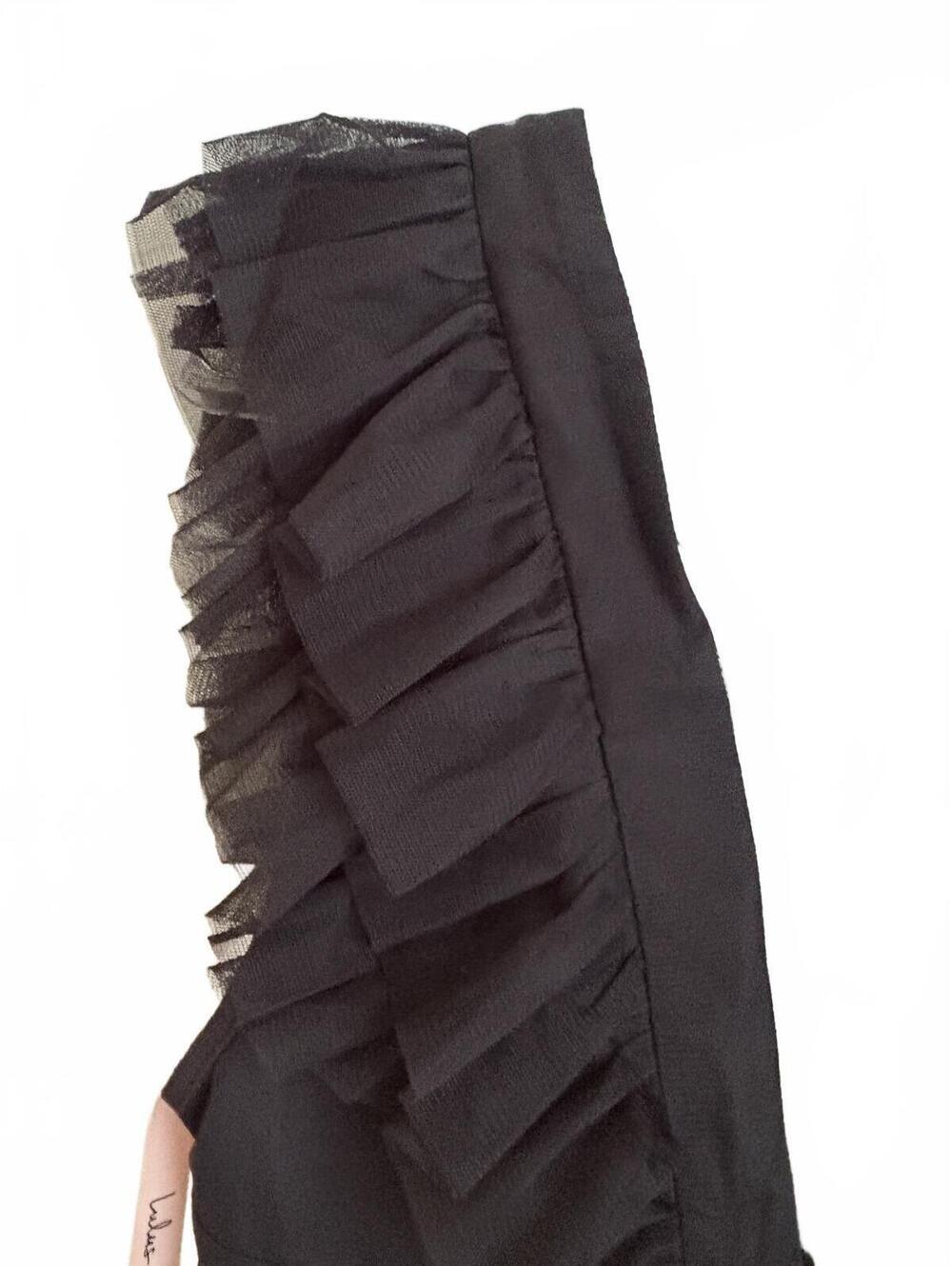 Lulus | NWT Simply Delighted Black Deep V Mesh Ruffle Backless Maxi Dress Size S - Picture 4 of 9